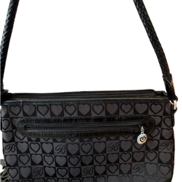 Brighton black signature heart pattern shoulder bag - Picture 2 of 6